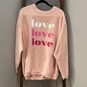 Baby Pink Ribbed Oversized Crewneck